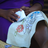 Close-up Embroidering